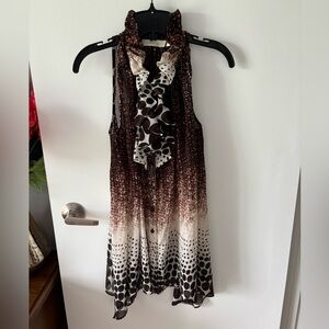 Stunning long ruffled blouse